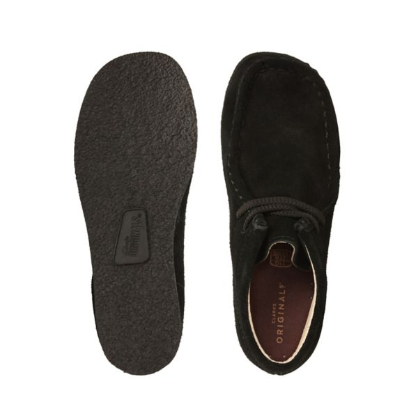 Clarks Boys Wallabee Boot Casual Shoes Black | CA-159873